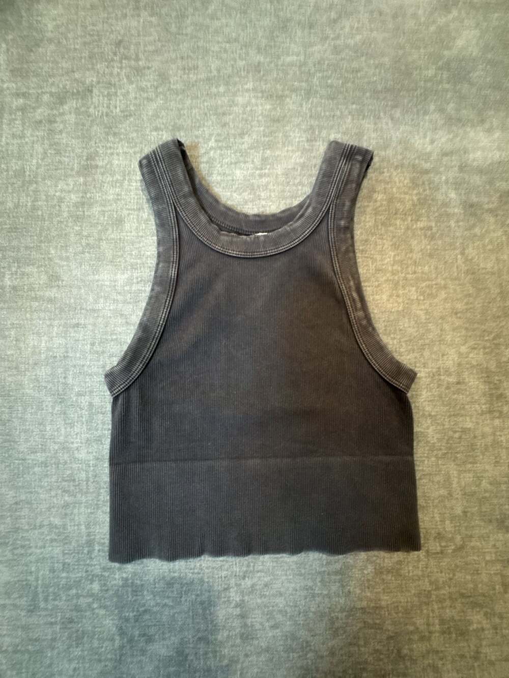 Nikibiki Mineral Washed Cropped Ribbed Seamless Lounge Workout Tank Top